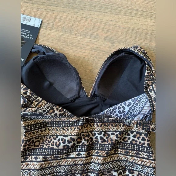 NEW Miraclesuit Lioness Odyssey Brown One Piece Swimsuit-Size 12 - Picture 5 of 10